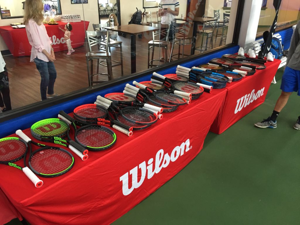 Our sponsor, Wilson, had more than enough raquets for all to demo.